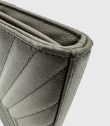 Saint Laurent Envelope Chain Wallet Dark Grey Chevron