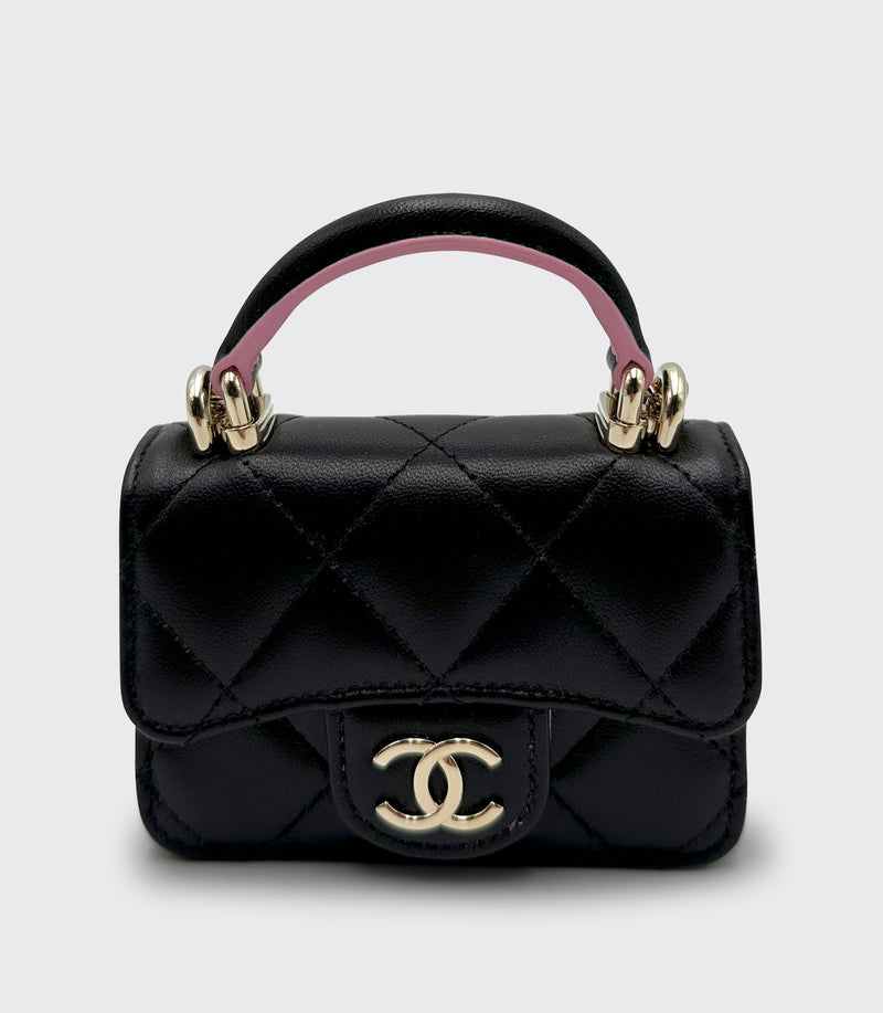 Chanel micro top handle card holder with chain – PURSEFWD