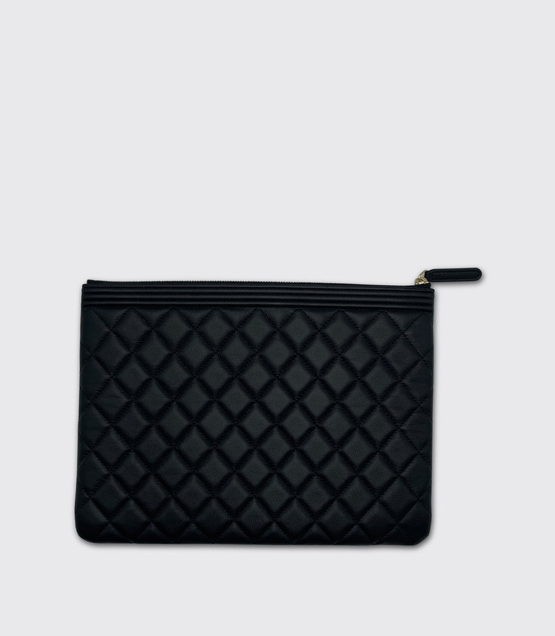 CHANEL Caviar Quilted Jumbo Le Boy Flap Black Bag