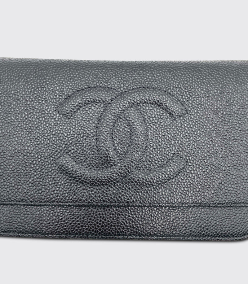 chanel wallet on chain caviar black bag